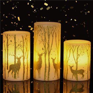 Flickering Flameless Candles Battery Operated with 6 Hours Timer, Real Wax